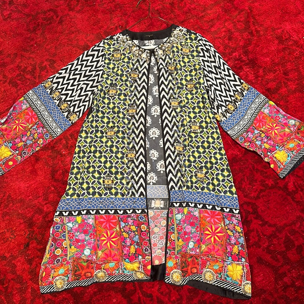 Sapphire silk coat